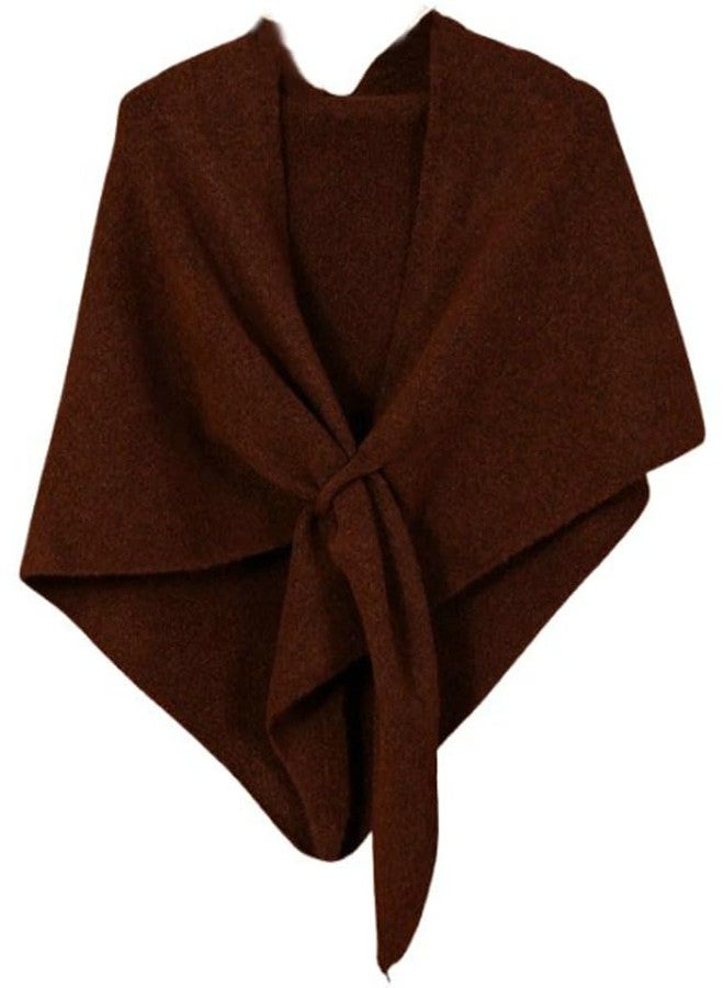 EMGILL Winter Warm Shawl Wraps for Women Knitted Striped Knotted Cardigan Cape Soft Triangle Scarf Wrap Travel Elegant Tops Poncho - Image 1